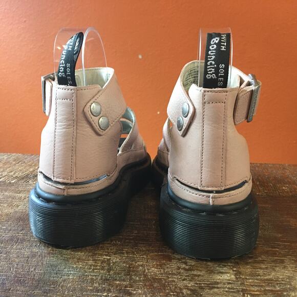 Dr Martens Clarissa II Quad Metallic Leather Shoe Womens 9 Light Pink Sandal - Picture 3 of 11